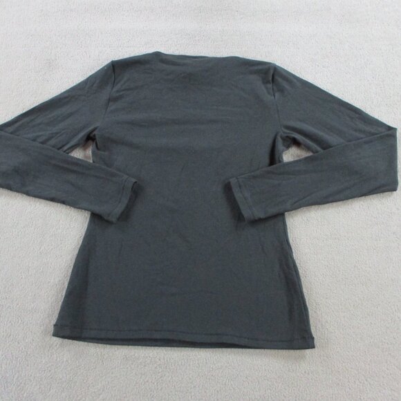 SKIMS Cotton Jersey Scoop Neck Long Sleeve Top Womens Medium Soot Black Shirt - Picture 3 of 9